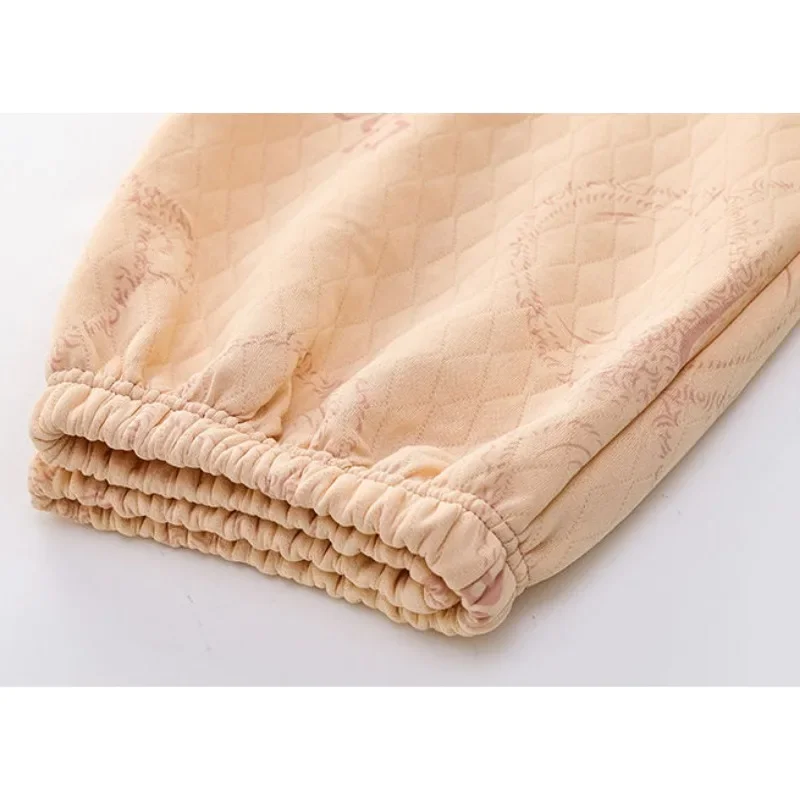 2024 New Autumn Winter Three-layer Warm Air Cotton Sandwich Pajamas Thick Long Sleeve Loungewear Women Thin Cotton Homewear Set
