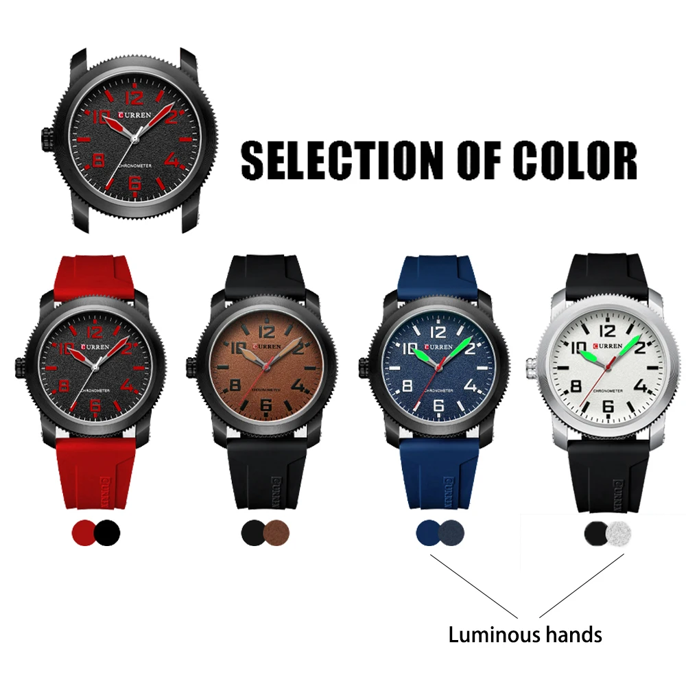 Top Men's es with Big Numeral Dial Business Gentleman Sports Waterproof Quartz Wrist With Silicone Strap_voghion.com