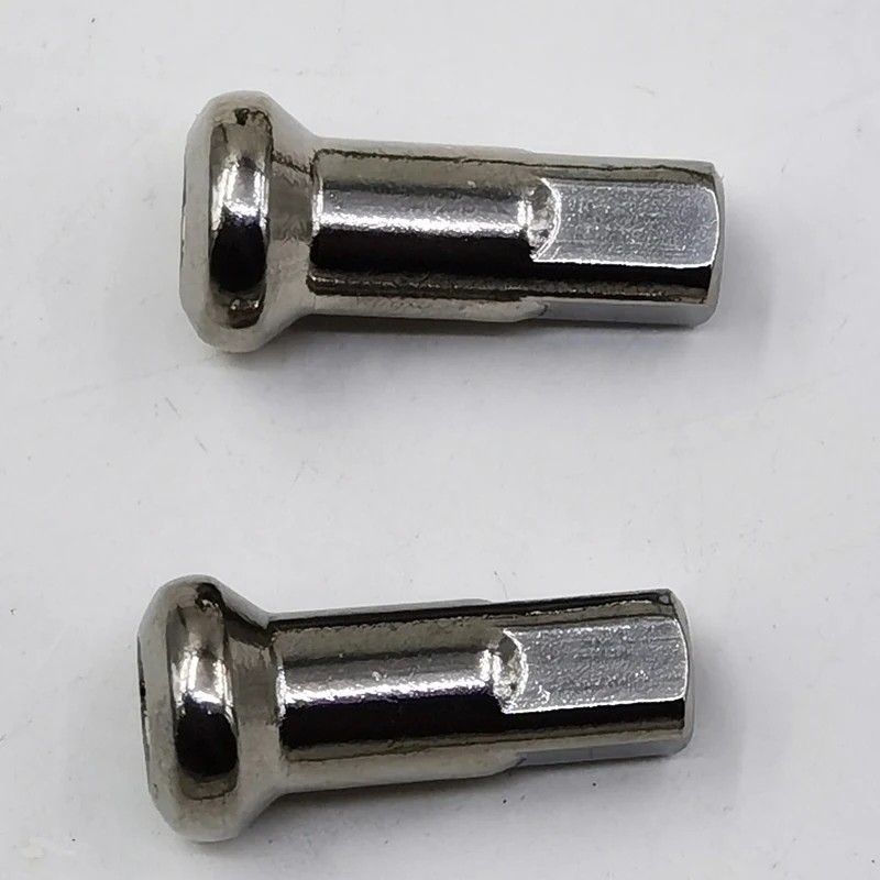 Length 19mm Material 304 Stainless Steel 9G Spoke's Nipples Suit for Diameter 3.4-3.5mm Spokes Thread Spec 6-40 Sliver Caps