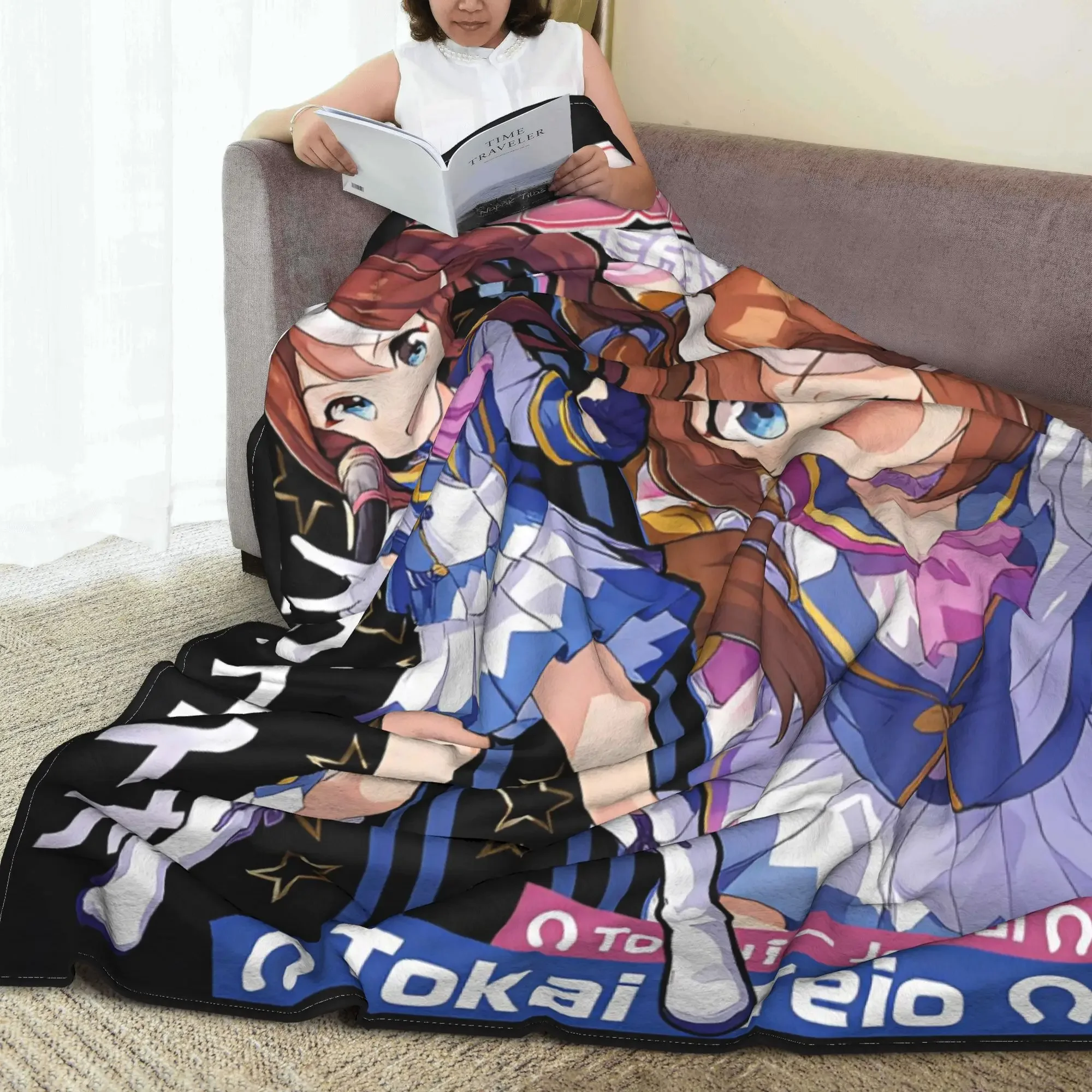 Warm Soft BlanketGirls Boys Decorative Tokai teio Horse Girl Prettys Derbys Throw Blanket  Flannel Bedspread For Sofa Bed Cover