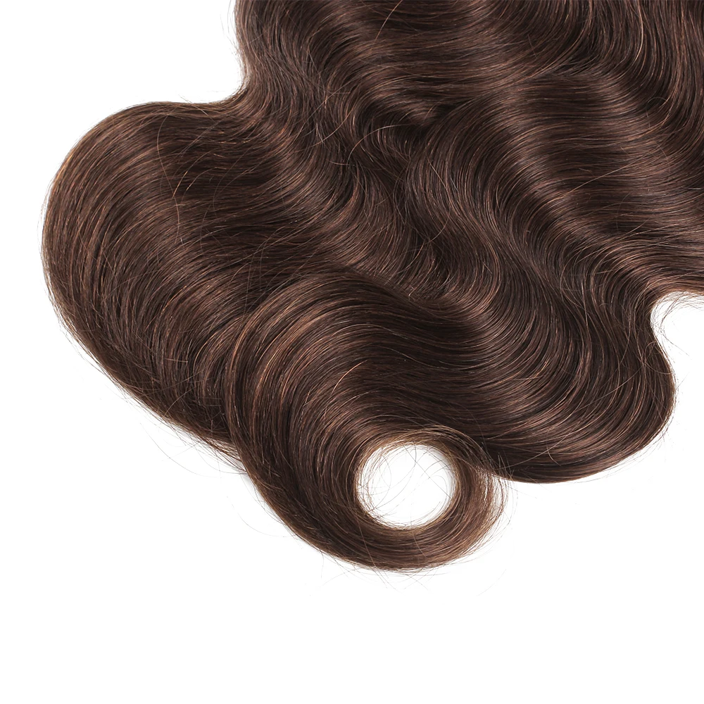 1 Bundle Black Brown Pure Colored 100% Human Hair Weave Bundles Extension 95(&plusmn;5)gram Body Wave Style Remy Indian Hair Bobbi