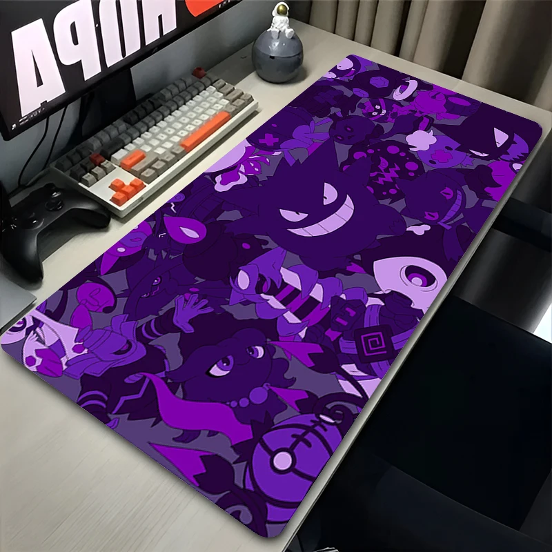 Mouse Pad Purple Japan Anime Mouse Pad PC G-pokemon G-gengar Extended Desk Mat Laptop Kawaii