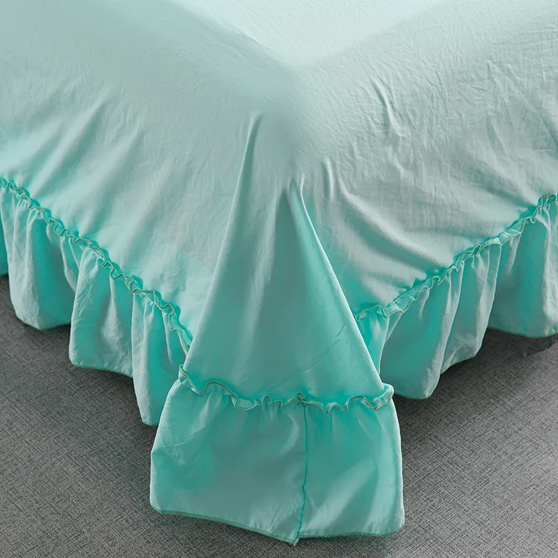 1/3Pc Korean Princess Ruffles Flowers Embroidery Summer Quilt Bedspread on The Bed Quilt Air-conditioning Blanket Bedding Set 4