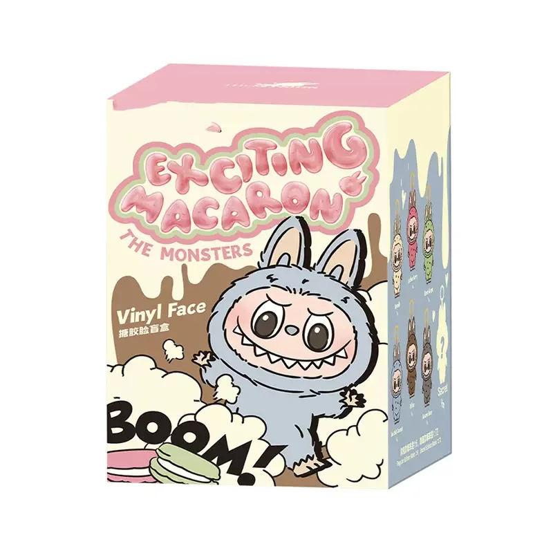6 sztuk Labubu potwory bicie serca Macaron emalia twarz