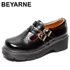 retro brogue women's shoes thick bottom Japanese Mary Jane single shoes cute big head jk small leather shoes 1