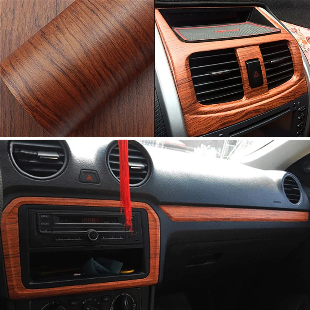 Car Sticker Vinyl Film Sticker 30*100cm Wood Grain PVC Sticker Wood Texture Film Styling Wrap Wrapping Interior Decoration Vinyl Sticker Car Accessories
