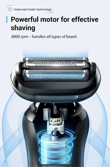 Braun 51-M1200S Men's Electric Shaver, Portable Cheetah 5 Series  Reciprocating Shaver, Free Sideburn Trimmer