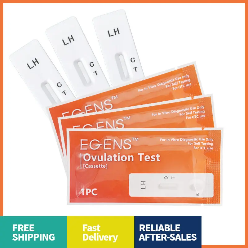 EGENS 12PCS LH Ovulation Test Cassette Ovulation Test kit High Accuracy Female Pregnant with urine cups For Home Use