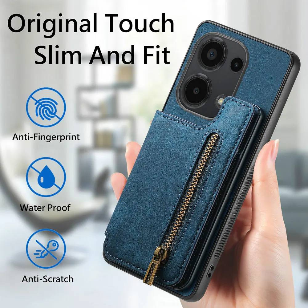 Wallet Case For Motorola Edge 50 Neo - Geometric Blue, PU Leather With Card Slots, Magnetic Stand