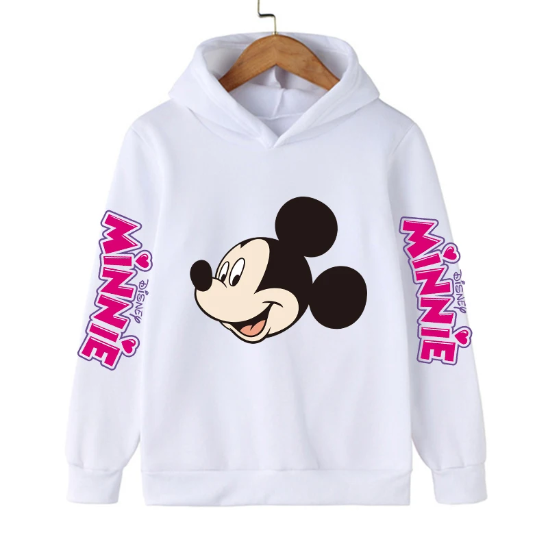 kawaii Cartoon Manga Anime Mickey Minnie Disney Mouse Hoodie Children Clothes Kid Girl Boy Sweatshirt Hoody Baby Top