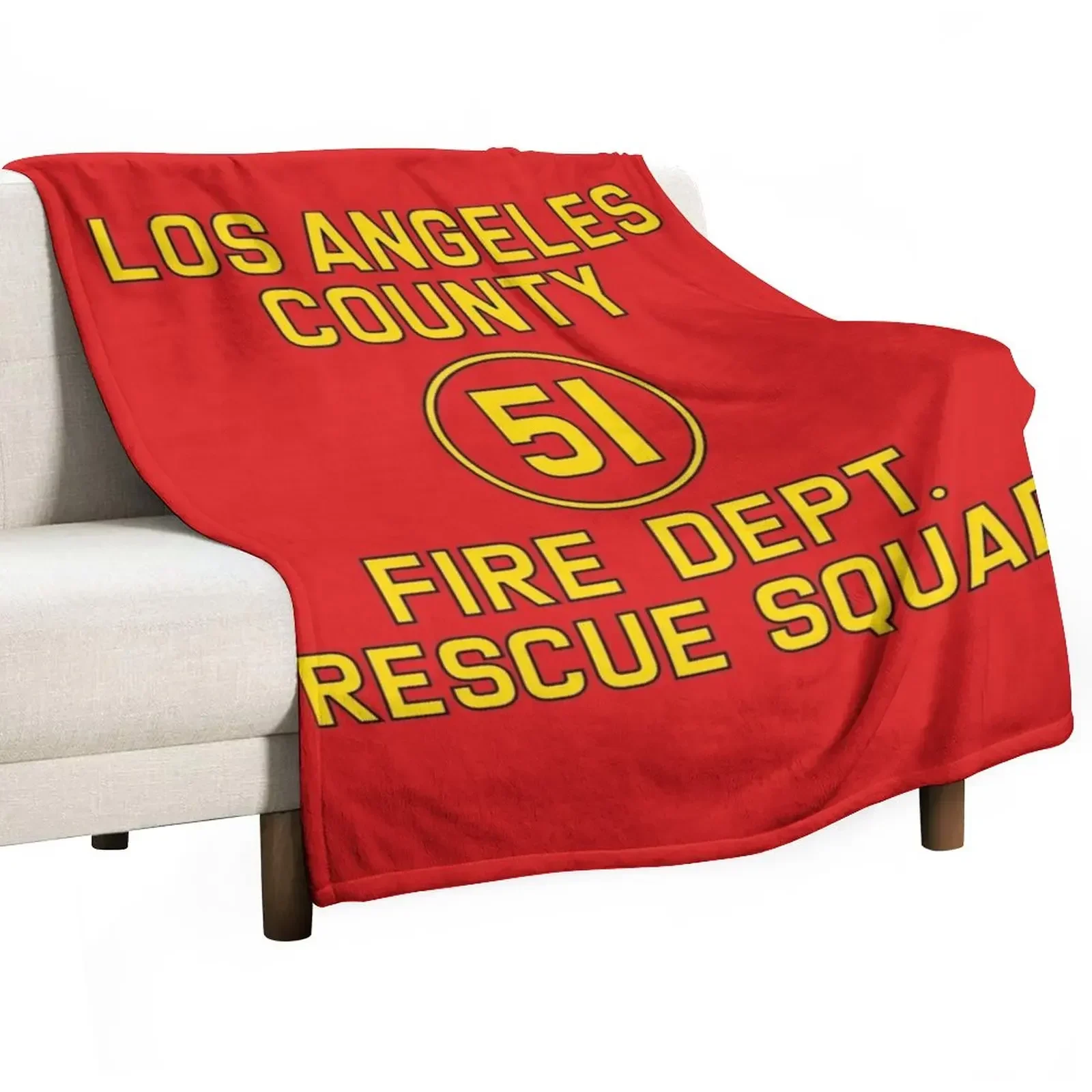 

Emergency Squad 51 Side of Truck Reproduction Logo Throw Blanket Multi-Purpose Hair christmas decoration Plaid Blankets