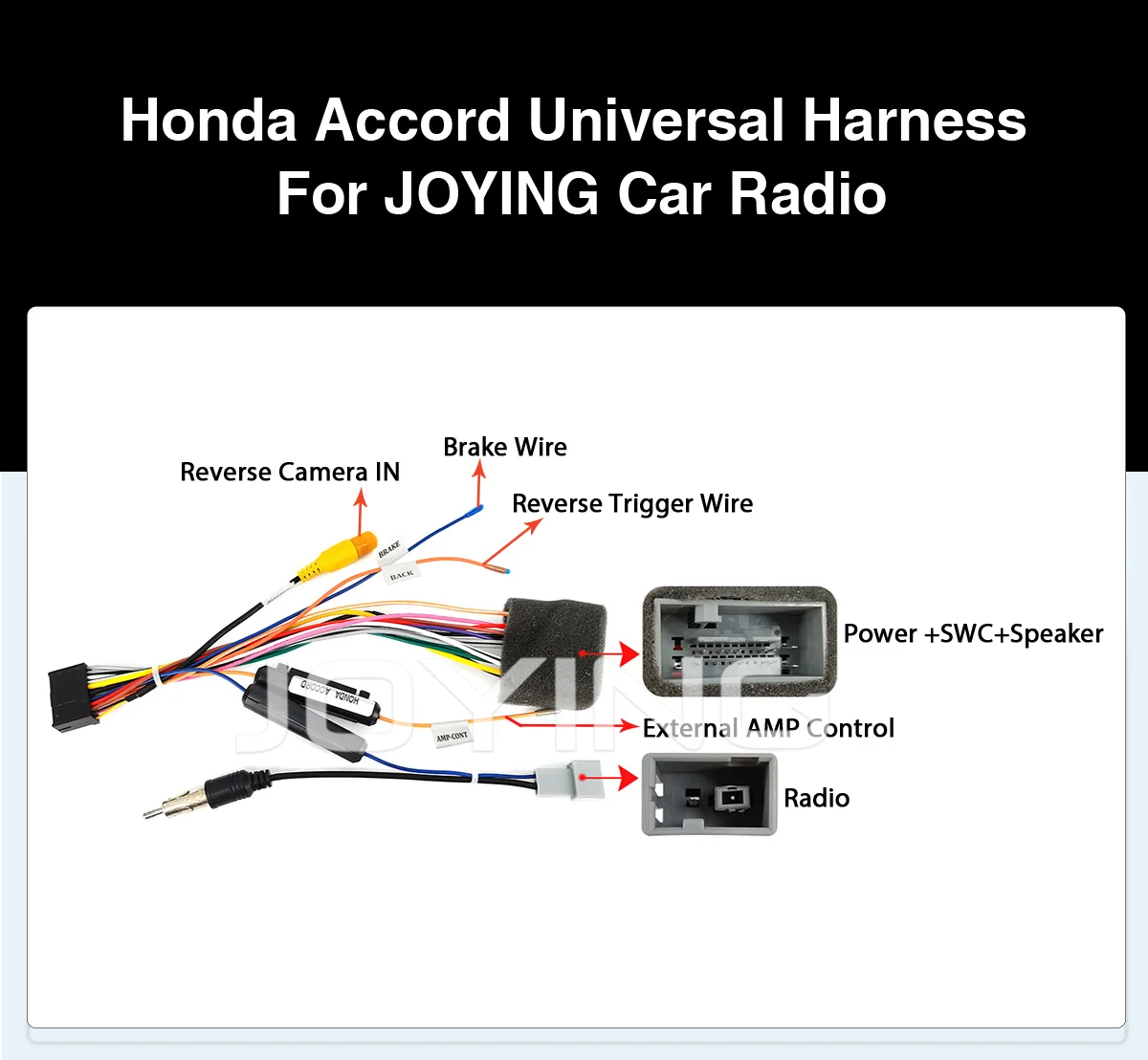 Joying Universal wiring ISO harness car radio power adaptor power cable