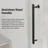 56-60.in W x 72.in H Frameless Shower Door, Water Repellent Black Shower Door Clear Tempered Glass, Easy Sliding Showe Door 5