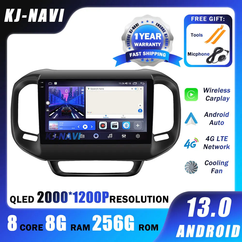 

9" Car Radio Android 13 For FIAT Toro 2017-2020 Multimedia 4G WIFI Video Player Navigation GPS Stereo Wireless Carplay DSP OLED