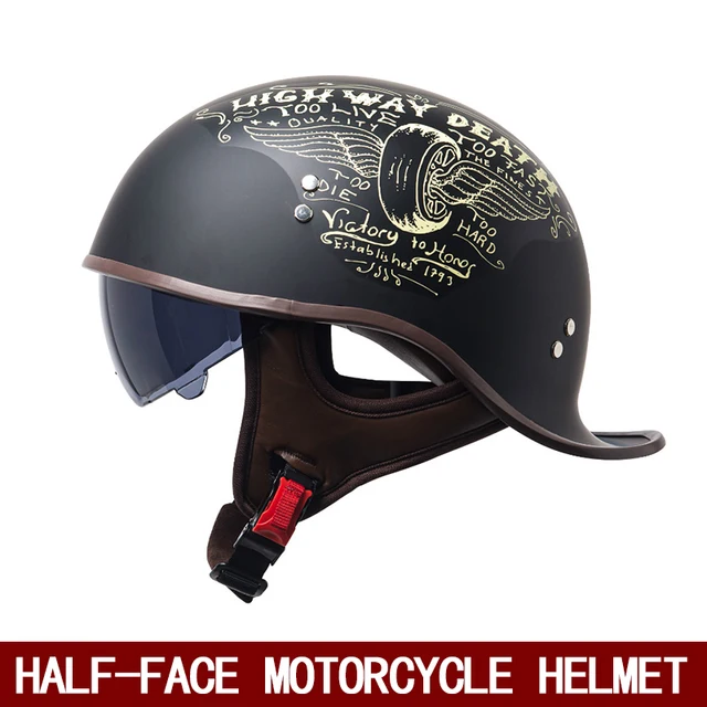 Motorcycle helmet men's summer half helmet with internal mirror personalized floating helmet safety helmet 4