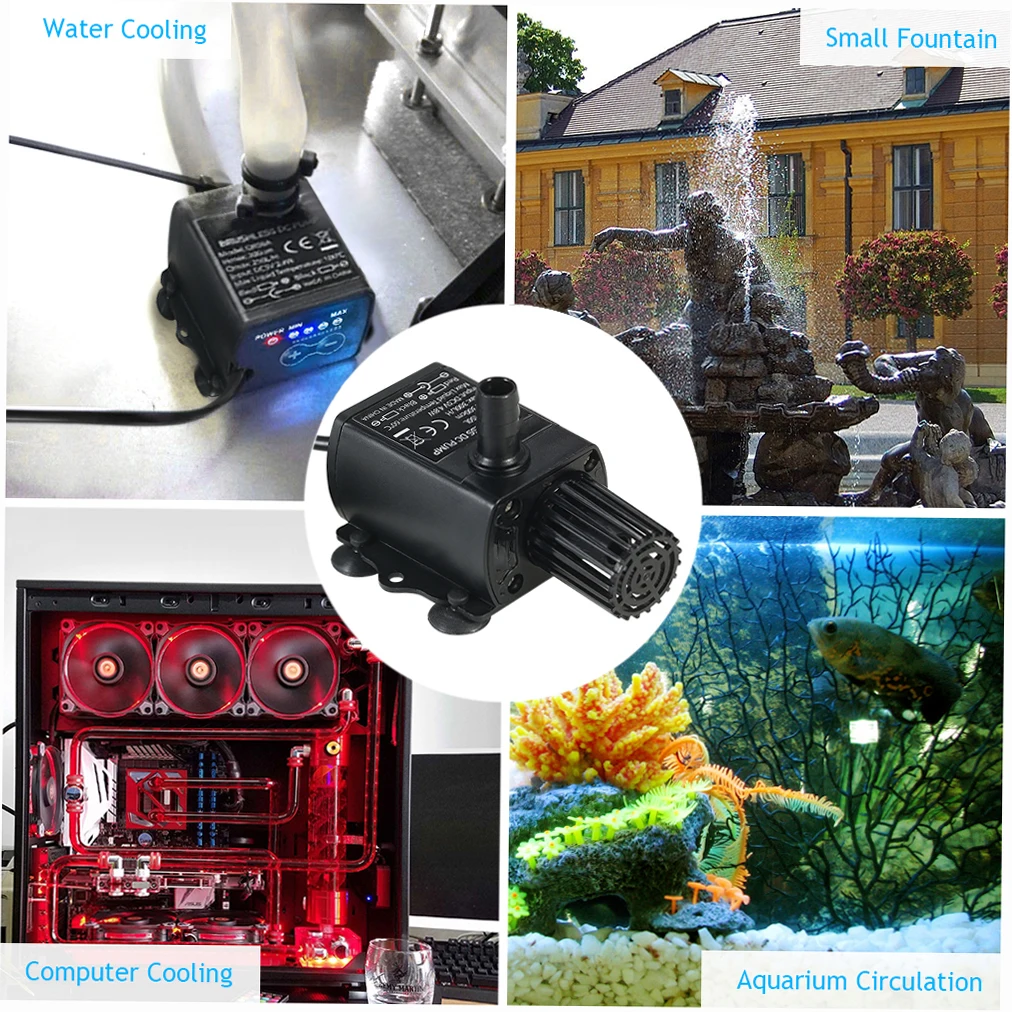 Ultra-quiet Mini USB 5V 4.8W Brushless Water Pump Waterproof Submersible for Garden Pond Camping Fountain water pump,aquarium water pump,fish tank pump