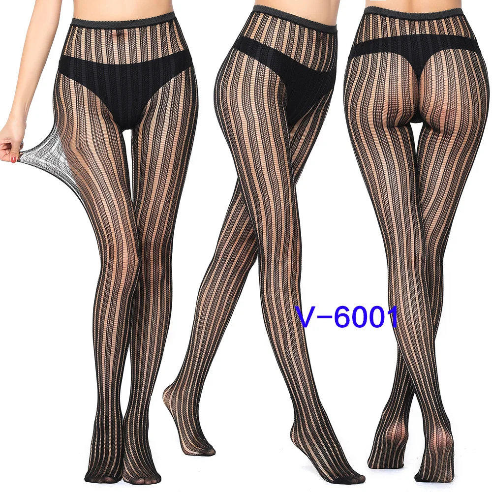 Women's Gothic Lace Fishnet Pantyhose – Seamless Jacquard Weave Garter Stockings