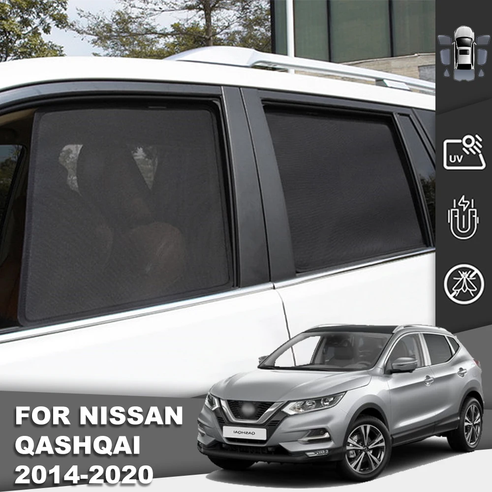 

For Nissan QASHQAI J11 2014-2020 Magnetic Car Sunshade Front Windshield Mesh Frame Curtain Auto Baby Rear Side Window Sun Shade