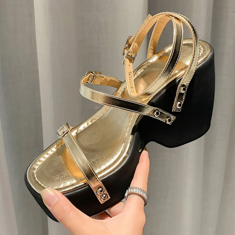 

Chunky Platform Sandals Women 2023 High Heels Sexy Open Toe Female Shoes Wedge Increased Ladies Beach Summer Breathable Sandalia