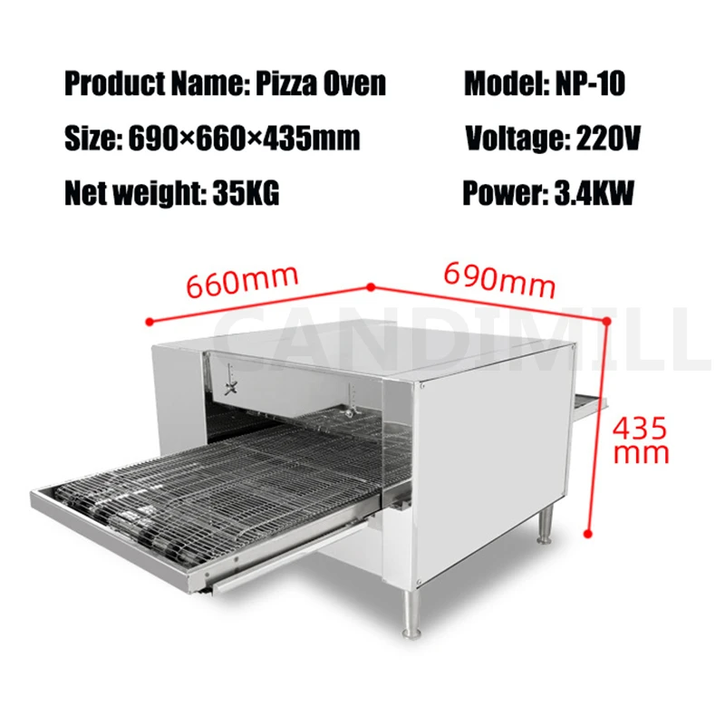 Commercial Pizza Maker Chain Pizza Oven Pizza Baking Oven Machine Cake Roasted Chicken Pizza Cooker Toaster 3