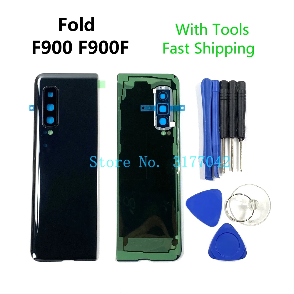 

Original For SAMSUNG Galaxy Fold F900 F900F F907 Cover Battery Back Door Rear Glass Housing Case Shell Replacement Excellent