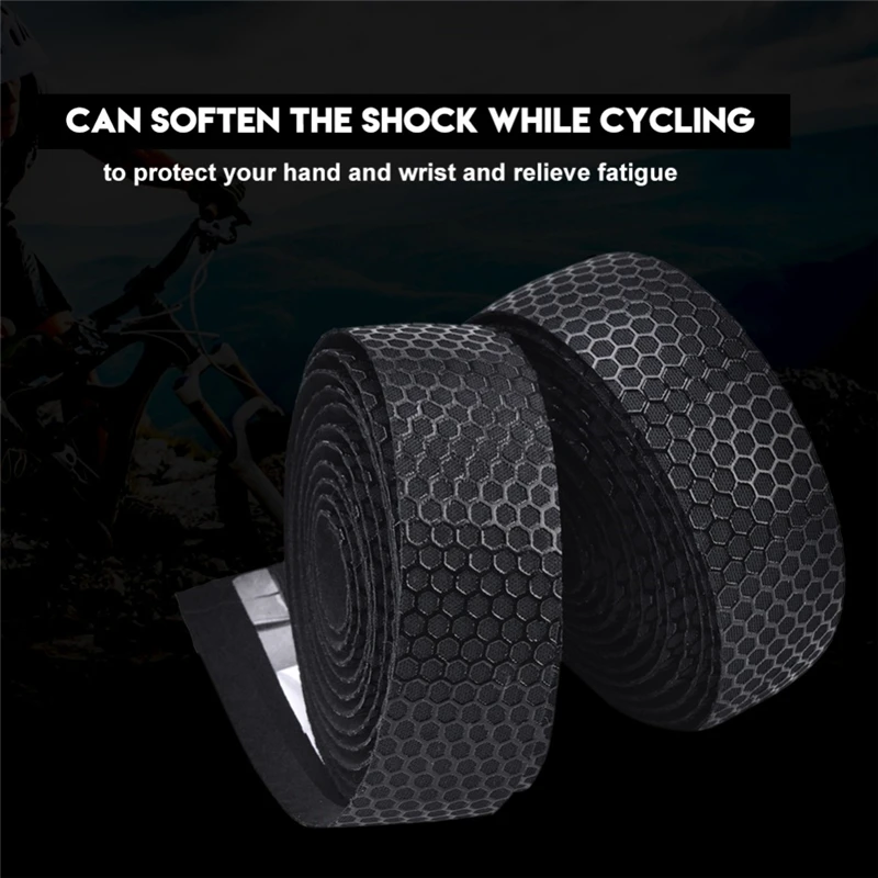 Bike Handlebar Tape Road Bicycle Anti-slip Silica Gel EVA Shock Absorption Handle Bar Tape Cycling Wrap End Plug