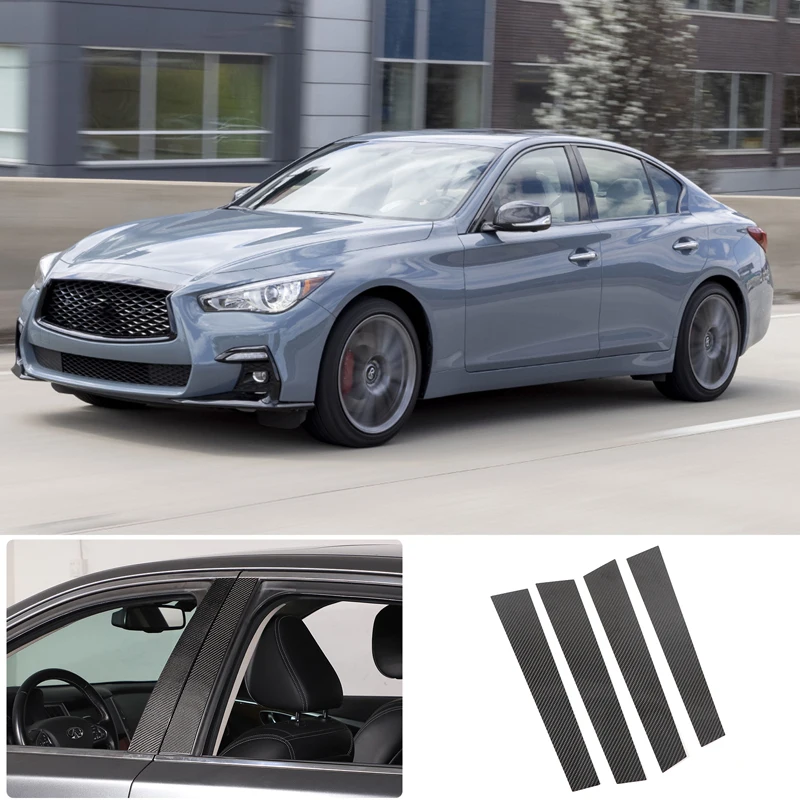 

Для 2015-2022 Infiniti Q50 Q50L углеродное волокно автомобильное окно центральный столб декоративная наклейка автомобильные аксессуары