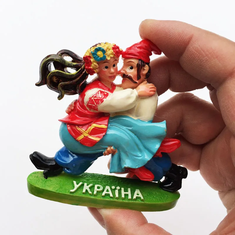 

Fridge Magnet Personalized Ukrainian Couple Cultural Style Decoration Message Stickers Tourism Souvenir Resin Crafts Gift