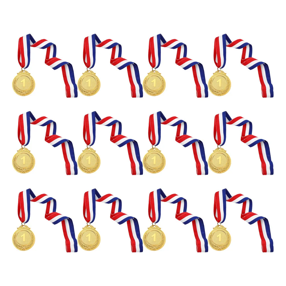 

12Pcs Sports Themed Party Favors Honorary Competitions Medals Sports Meet Keepsake
