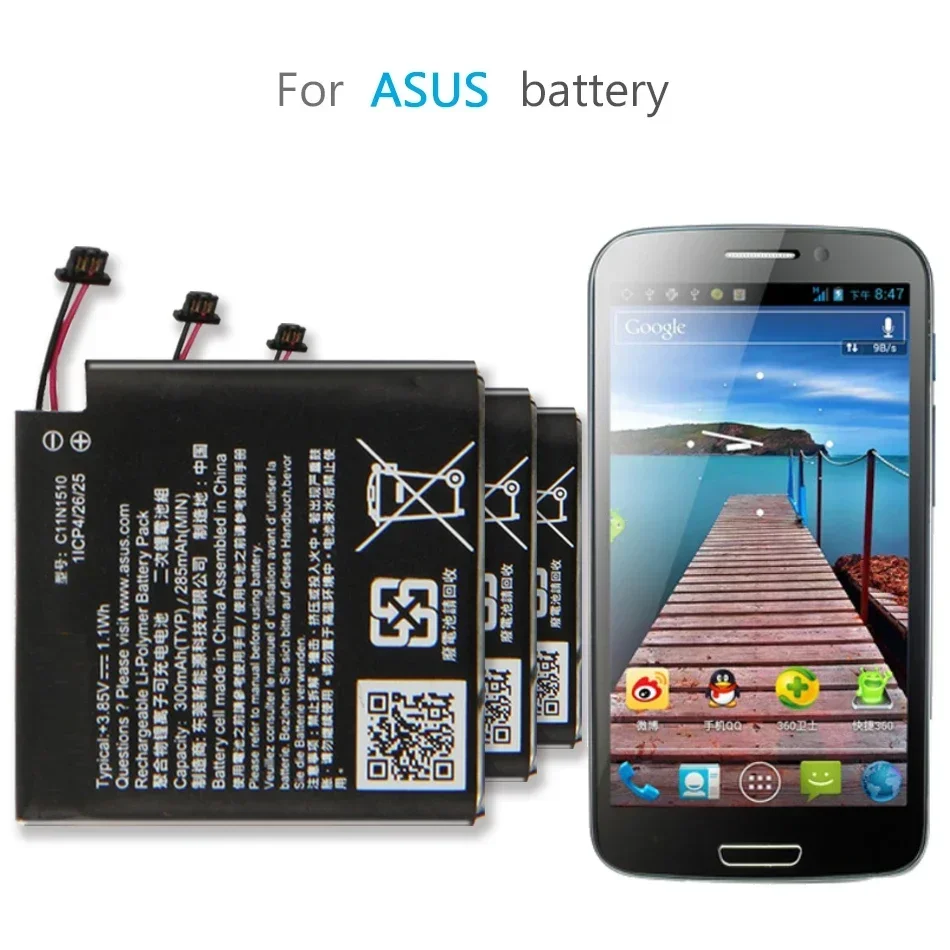 Batterie Smartphon Batteria Di Ricambio Per Telefono Cellulare Di Alta Qualità C11N1510 Batteria Per Orologio Da 300Mah Per Asus Zenwatch