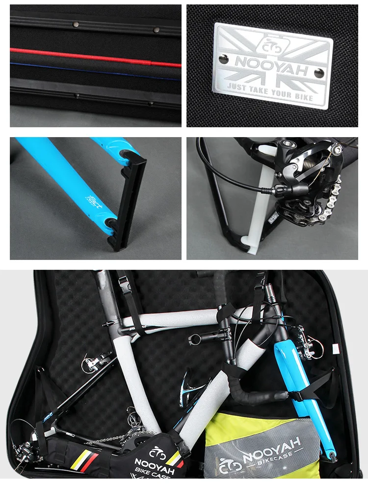NOOYAH Fahrrad-Reisekoffer, EVA-Fahrradtasche für den Transport von Fahrrädern, EVA-Hartschalen-Fahrradzubehör, Lufttransport-Fahrrad-Rundreisekoffer – Detail 26