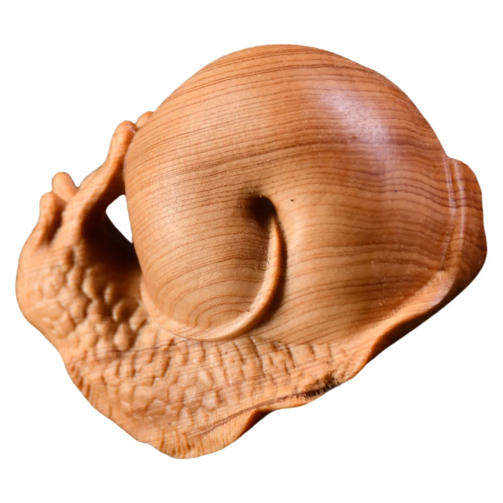 Wooden Decoration Statue Figure for Display Collectors Cute Figurine Solid Wood Snail nament Adorable