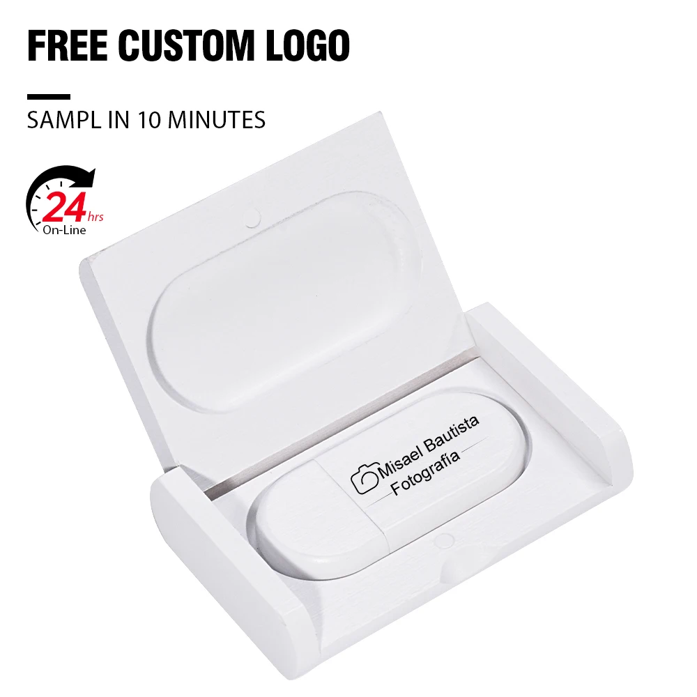 무료 맞춤 로고 나무 + 박스 USB 플래시 드라이브 펜 드라이브 4GB 16GB 32GB 64GB 128GB 메모리 스틱 U 디스크 웨딩 사진 촬영 선물