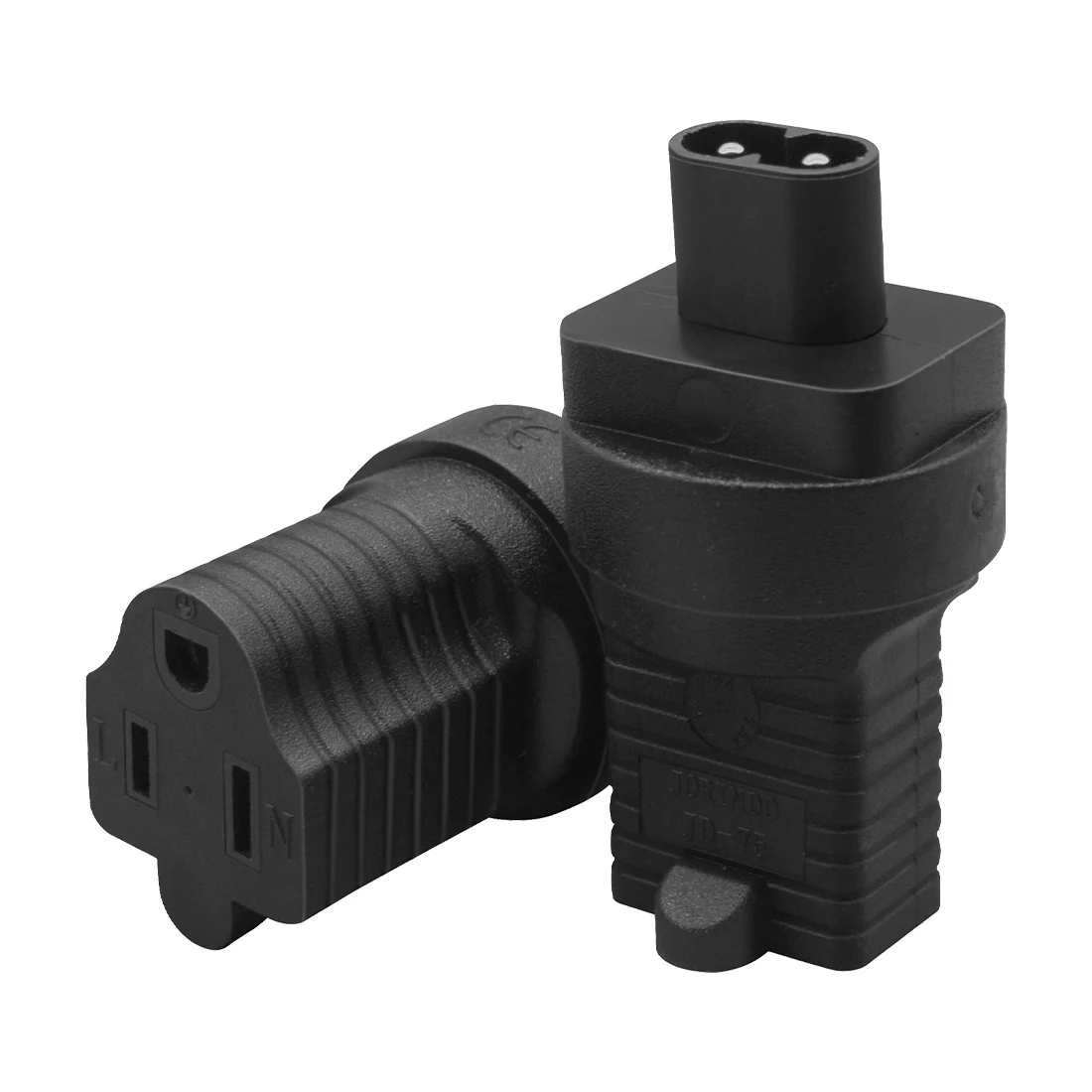 JORINDO IEC 320 C8 to Nema 5-15R AC adapter, Figure 8 male to US 3-pin female AC power converter connector