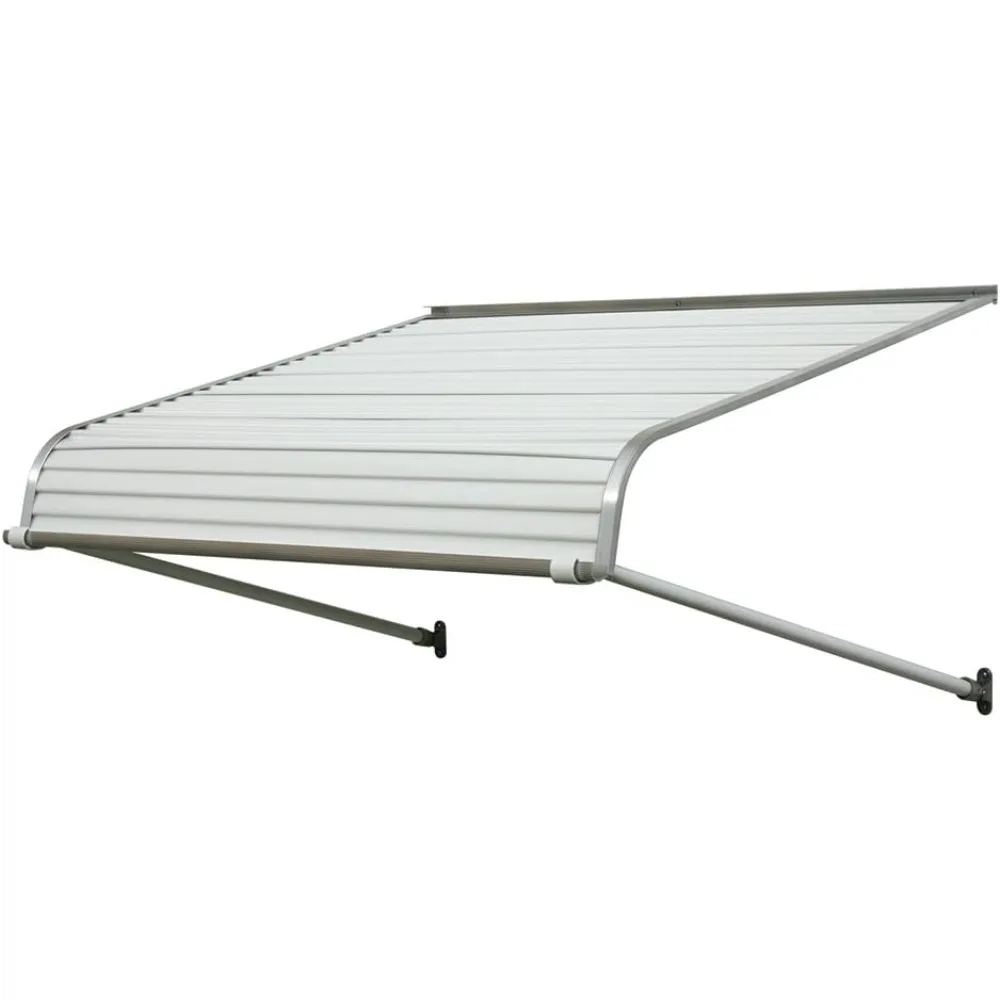 

48 Inches Wide Canopies 48425 Series 2500 Aluminum Door Canopy With Support Arms White Outdoor Furniture