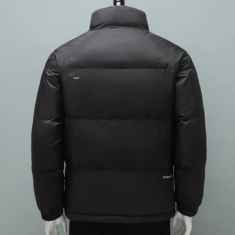 Luxury Brand Men Down Jackets Winter Warm Long Sleeve Clothing Lightweight Down Coat Windproof Stand Collar Zipper Windbreaker