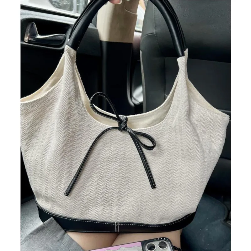 JIAERDI Vintage Bow Denim Handbag Women New Harajuku Patchwork Chic Casual Shoulder Bags Ladies Hot Girls Blue Underarm Bag Y2k