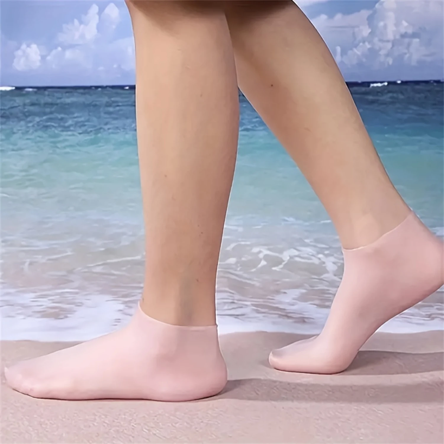 Pair Double-Layered Silicone Moisturizing Socks-Intensive Hydration for Soft and Supple Skin, Effective Anti-Dry Protection Ag