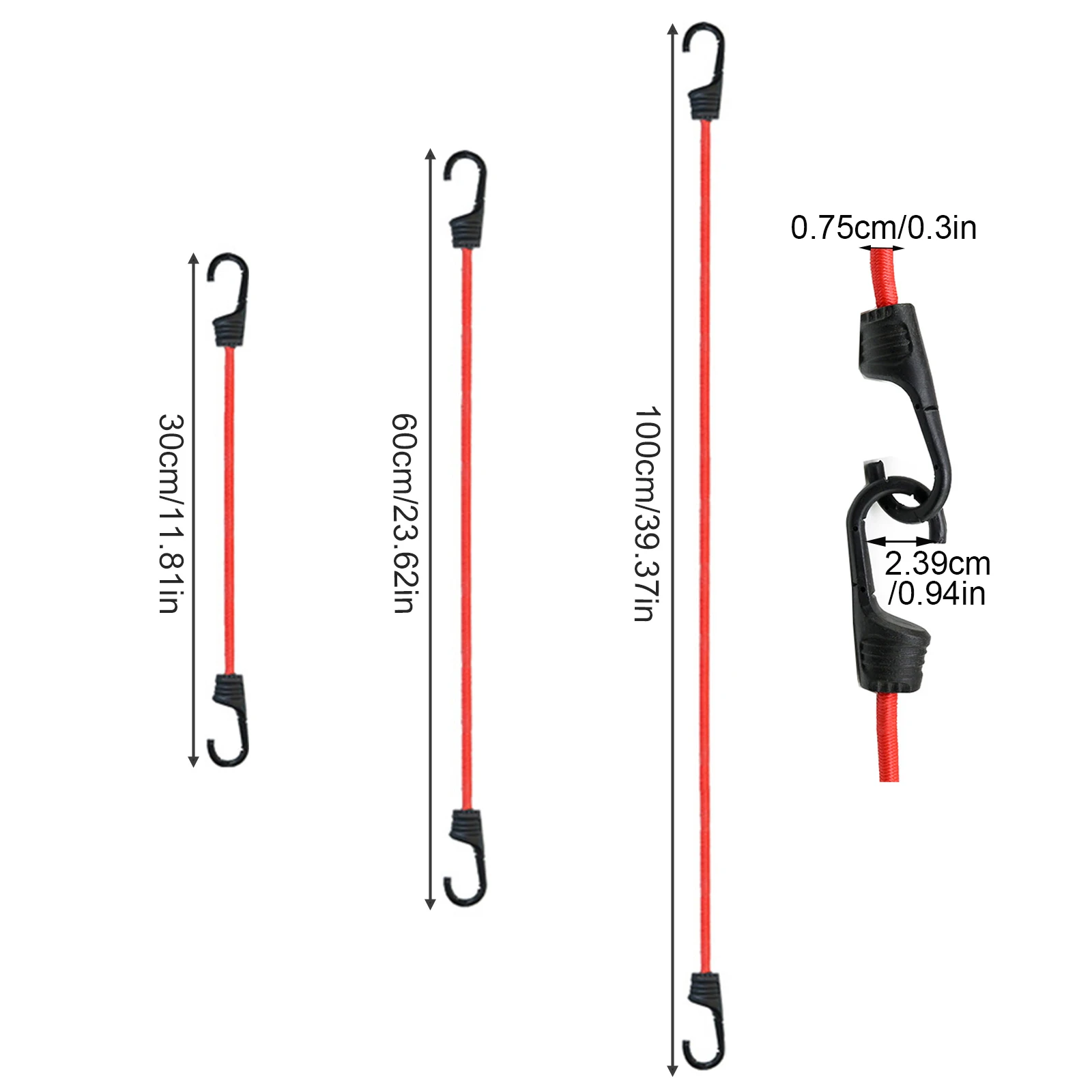 Elastic Bungee Cords Bungee Straps Assorted Lengths Heavy Duty Ropes for Bike Tents Camping RVs Trunks Luggage Racks