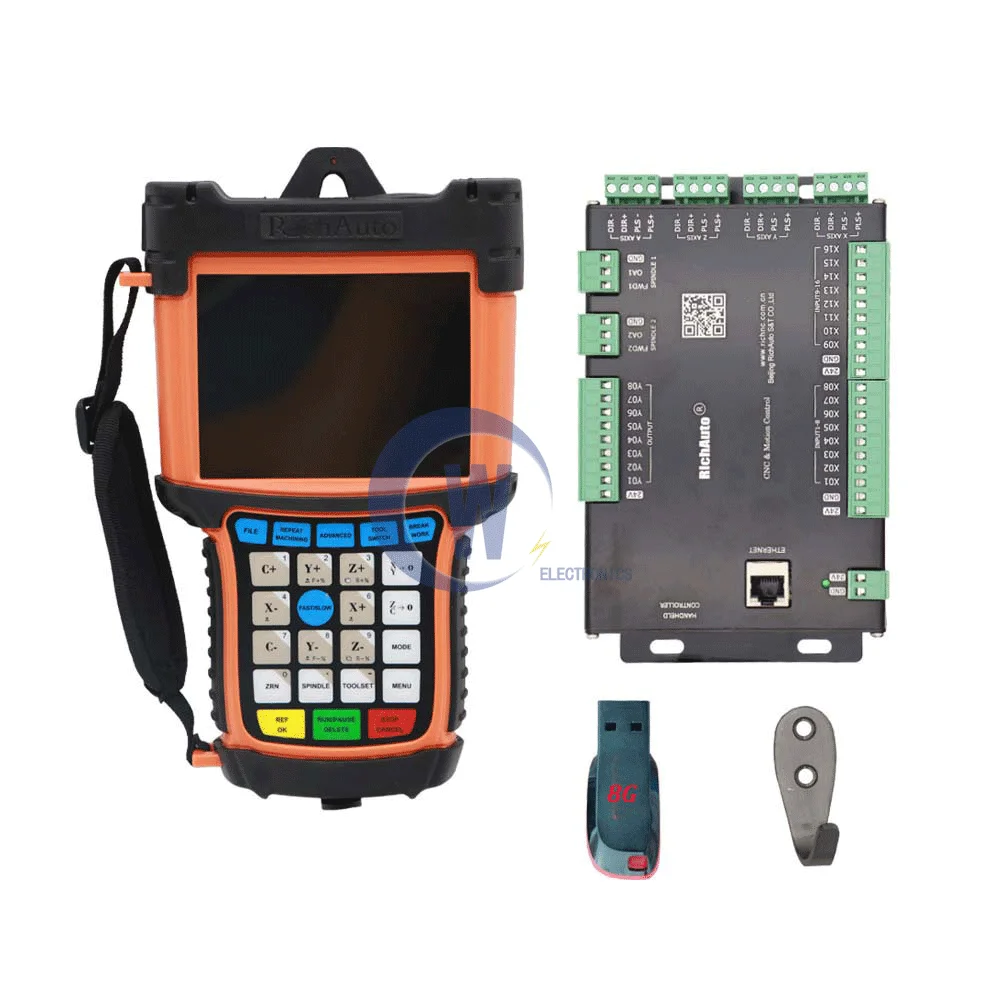 

RichAuto DSP B51 B55 B57 B58 B517 B581 Offline 3/4-Axis CNC Motion Control System Handheld Engraving Machine Controller G Code