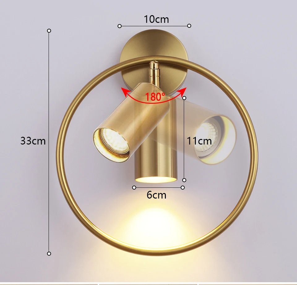 Wall Light Circular Electroplating Spotlight 5