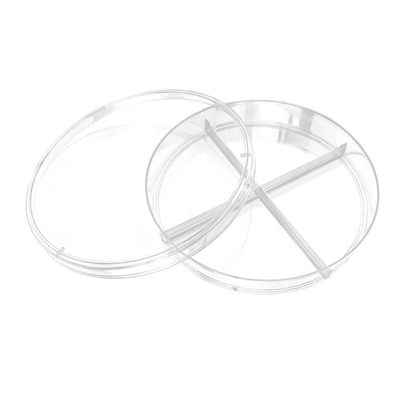 10pcs 90mm Four-Quarter Grid Plastic Cell Culture Dish Clear Petri Scientific Teaching Aid School Glass Cell-Culture Laboratory