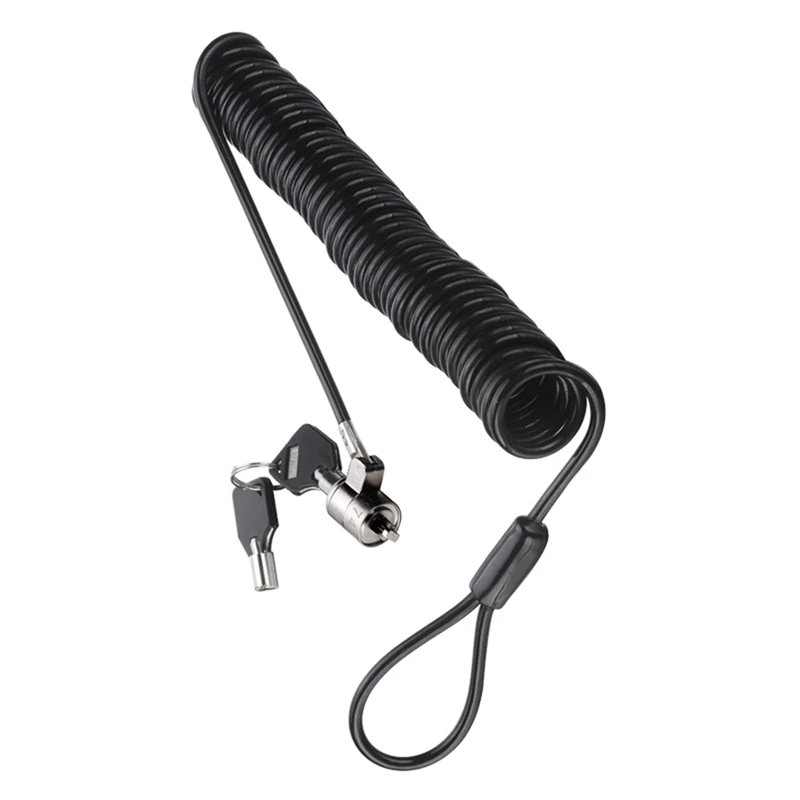 Laptop Computer Lock Laptop Lock Anti-Theft Universal Retractable Spring Rope Steel Cable Key Computer