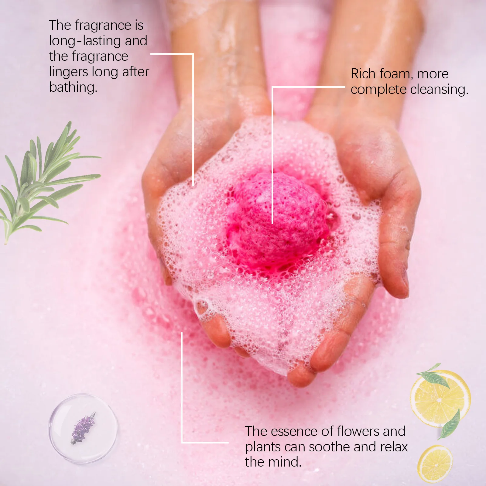 Coffret de bombes de bain à la rose et à l'extrait de fruit du dragon : aromathérapie, spa, relaxant, hydratant, parfum longue durée, nettoyant pour la peau_voghion.com