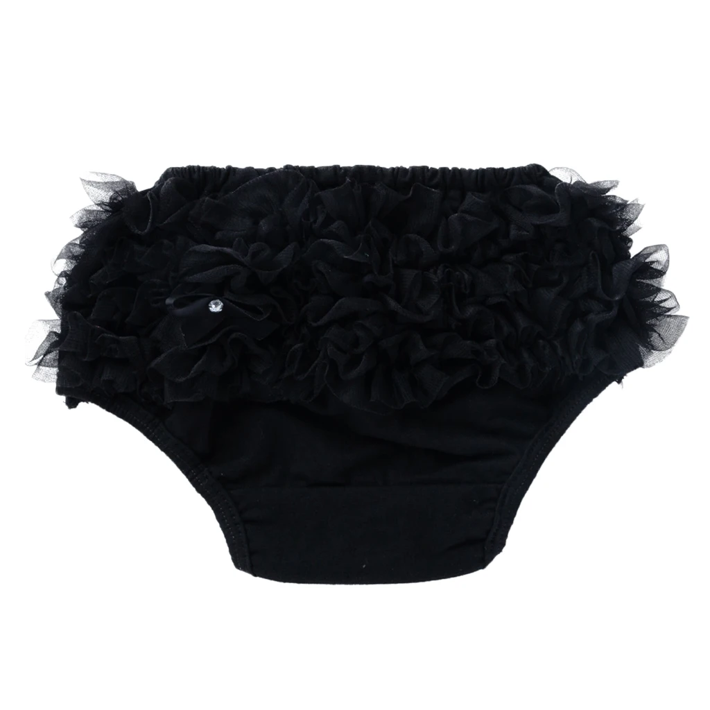 Newborn Baby Girl 3-24M Cotton Lace Ruffle Nappy Diaper Cover Bloomers Panties-Black/ White/ Rose red Optional