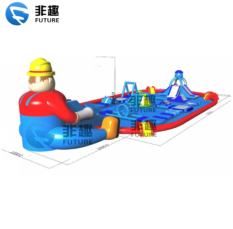 Inflatable Amusement Water Park Hot Giant Inflatable Commercial Water Park Slides Game With Pool For Child And Adult Cheap