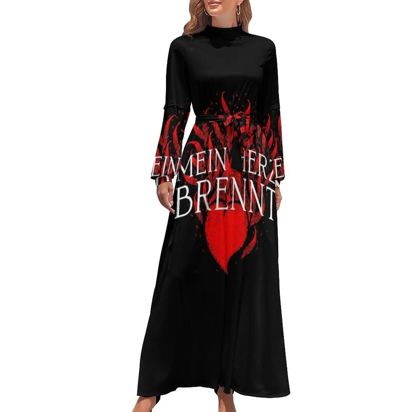 Vestido largo holgado Mein Herz Brennt para mujer, vestido de fiesta