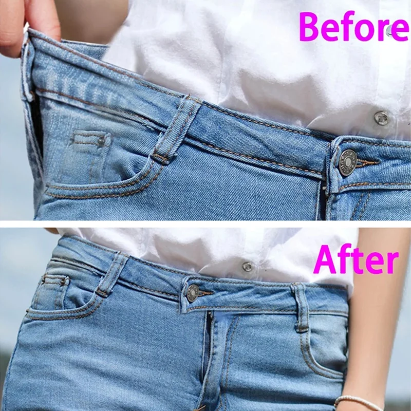 4/12pcs Jeans Button Pins Adjustable Detachable Pants Snap Fastener Sewing-free Metal Buckle for Loose Waist DIY Clothing Button