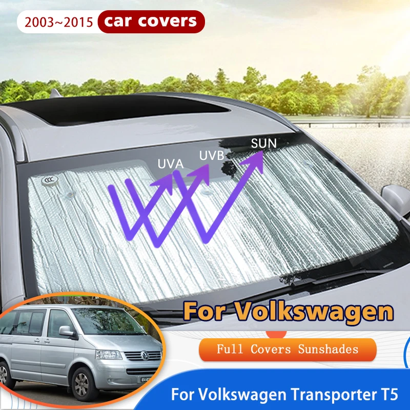 Pare-soleil Thermique 8 Pièces Pour VW T5 T6 - Housses Pare-brise Et Fenêtres Avec Ventouses - 4