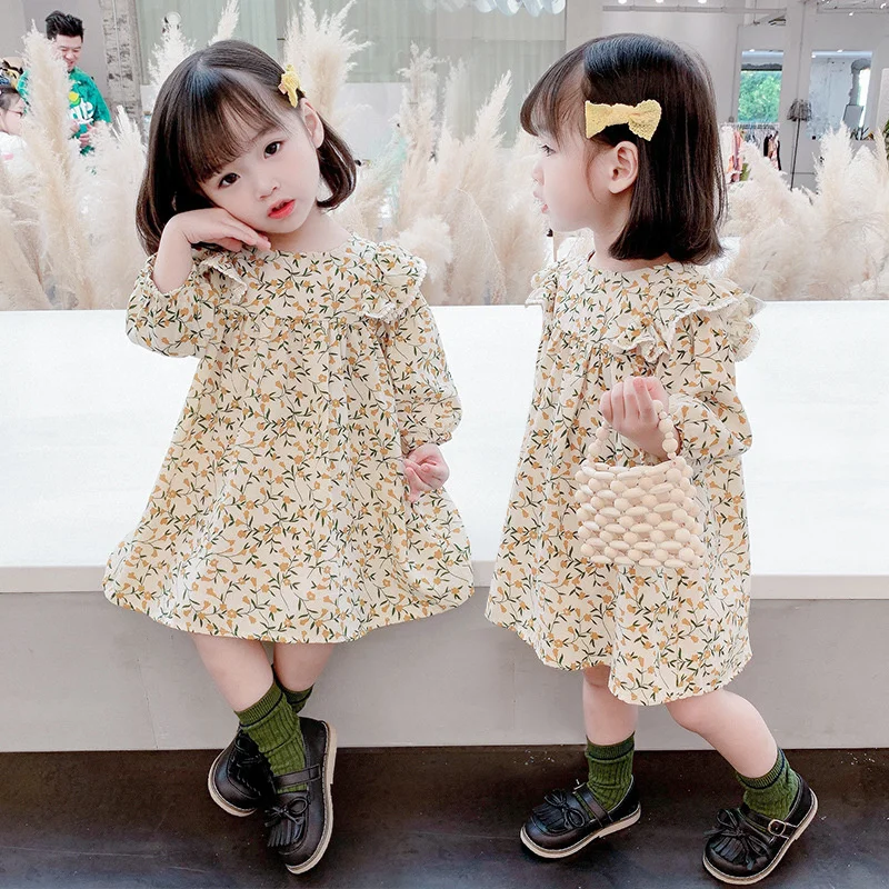 

Girl Dress Party Evening Gown Cotton Skirts 2022 Long Spring Autumn Flower Girl Dress Vestido Robe Fille Beach School Kids Baby
